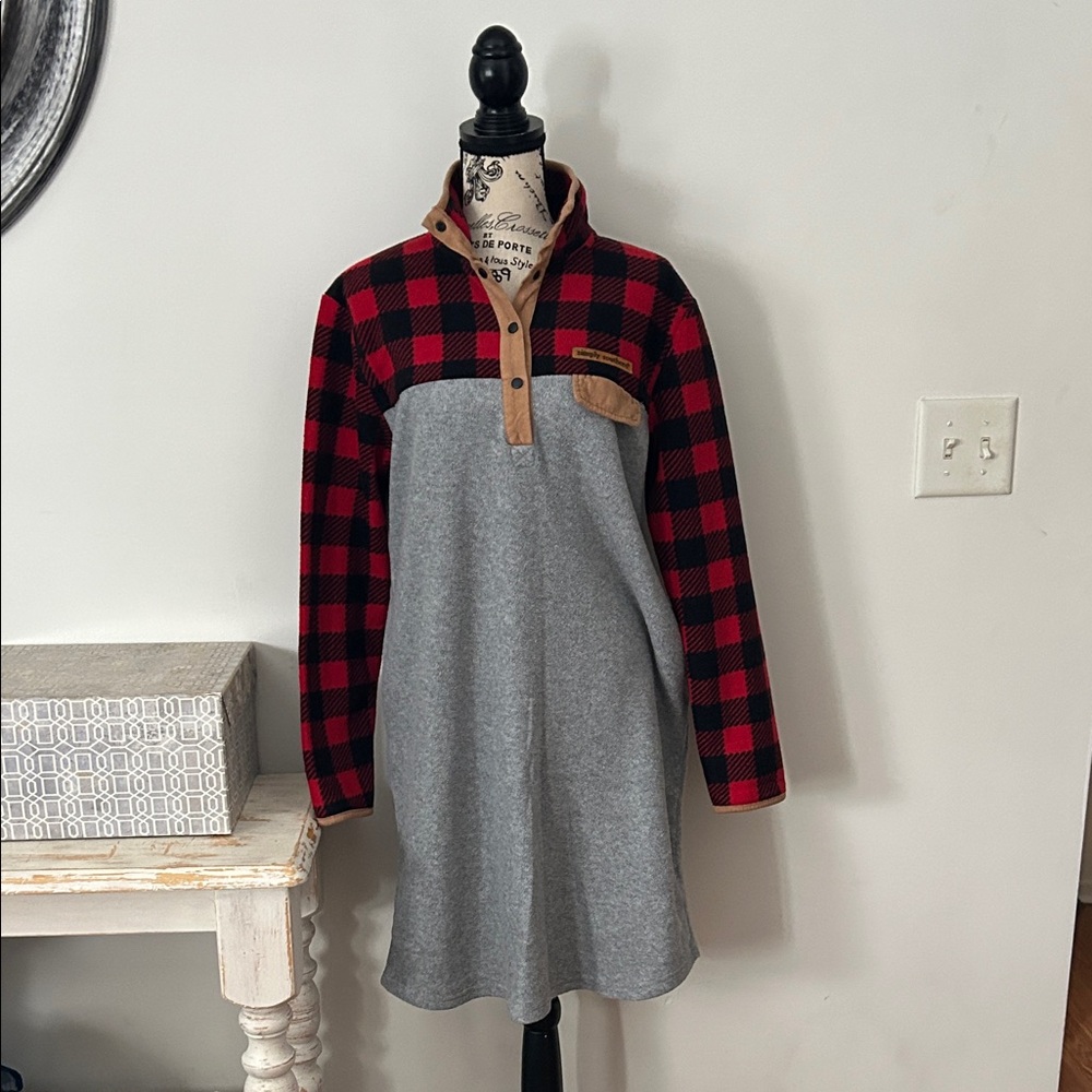 Southern Charm Plaid Pullover Fleece Dress Women's size M